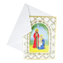 Caspari Christmas And Holiday Cards|Boxed Holiday Cards|Nativity With Decorated Arch Classic Boxed Christmas Cards - includes 15 cards & envelopes