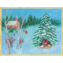 Caspari Christmas And Holiday Cards|Boxed Holiday Cards|Nativity with Tree Classic Boxed Christmas Cards - includes 15 cards & envelopes