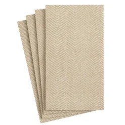 Caspari Paper Guest Towels|Natural Jute Paper Linen Guest Towel Napkins - 12 Per Package