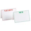 Caspari Christmas Place Cards|Place Cards|Naughty or Nice Reversible Place Cards - 8 Per Package