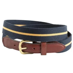 Barrons-Hunter Father'S Day|Tailgates|Navy & Gold Belgian Stretch Belt