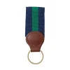 Barrons-Hunter Father'S Day|Navy & Green Key Ring with Leather Trim
