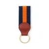 Barrons-Hunter Father'S Day|Navy & Orange Grosgrain Ribbon Key Fob
