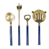 Caspari Cocktail Party|Bar Tools & Acrylic Barware|Navy & Shiny Brass Bar Tool Sets