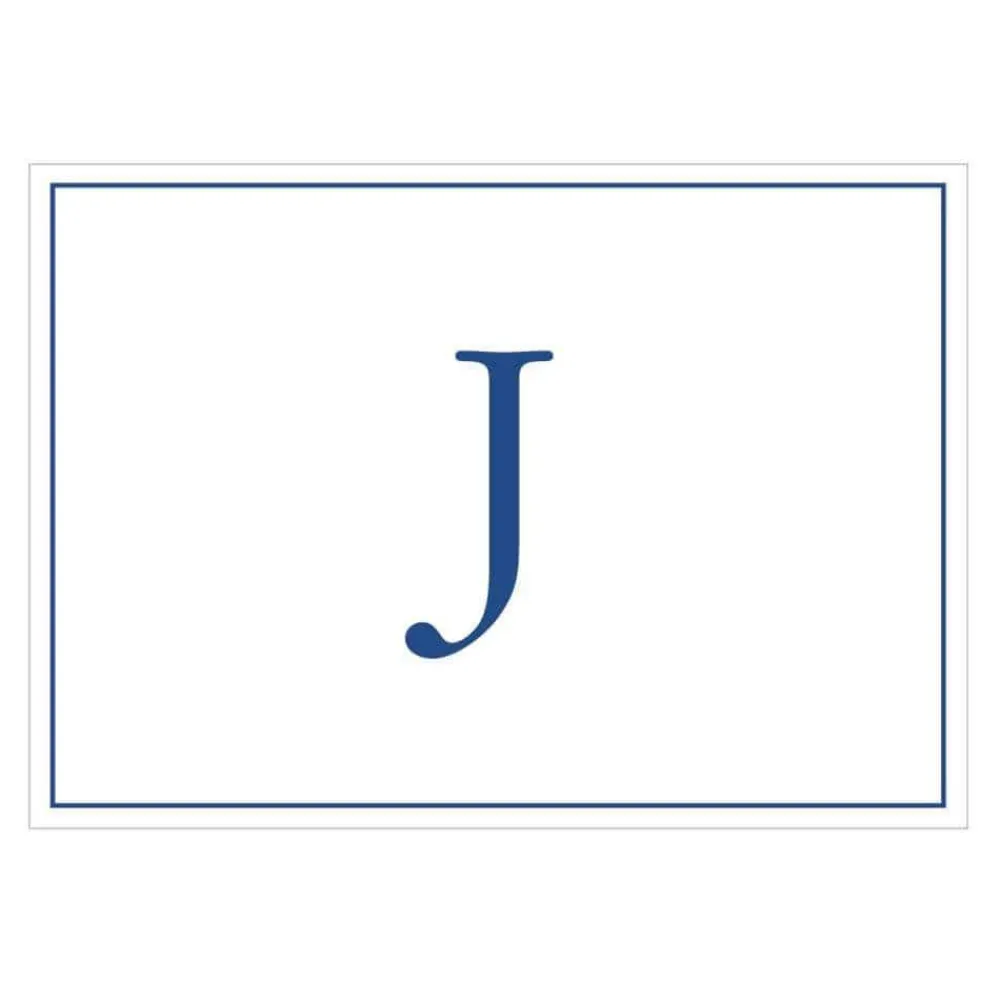 Caspari Mother'S Day|Note Cards|Navy Embossed Single Initial Boxed Note Cards - 8 Note Cards & 8 Envelopes