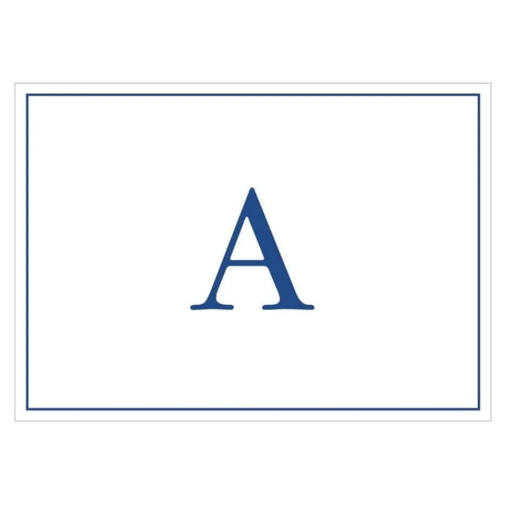 Caspari Mother'S Day|Note Cards|Navy Embossed Single Initial Boxed Note Cards - 8 Note Cards & 8 Envelopes