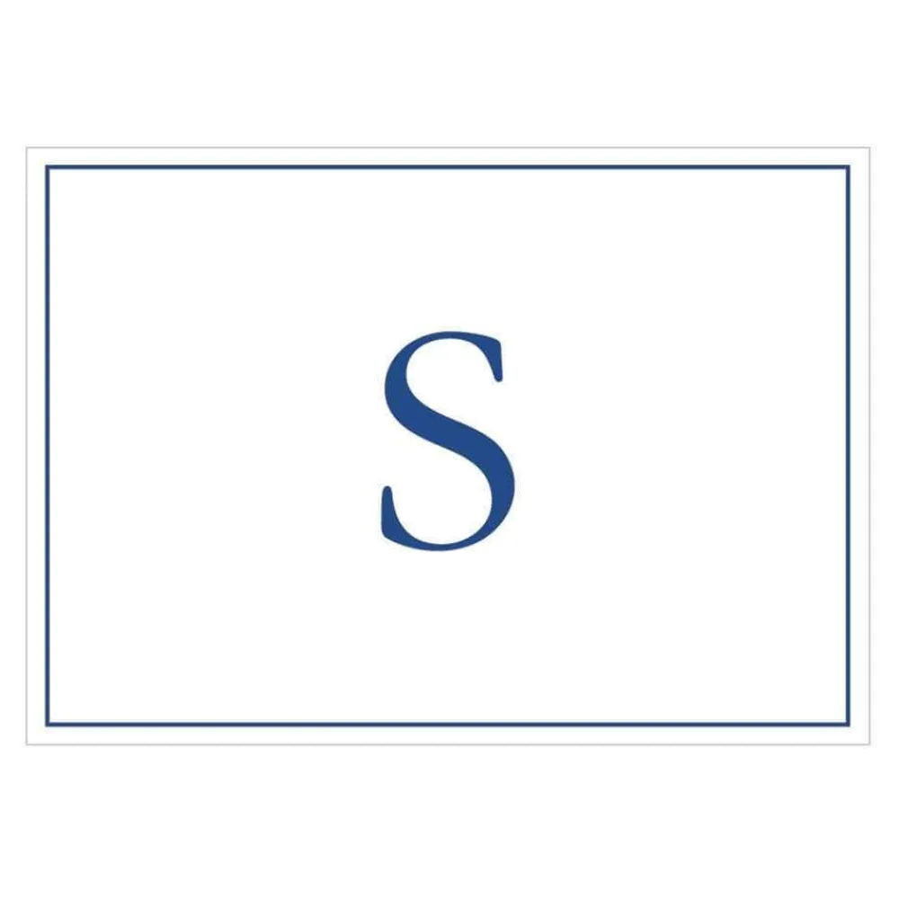 Caspari Mother'S Day|Note Cards|Navy Embossed Single Initial Boxed Note Cards - 8 Note Cards & 8 Envelopes