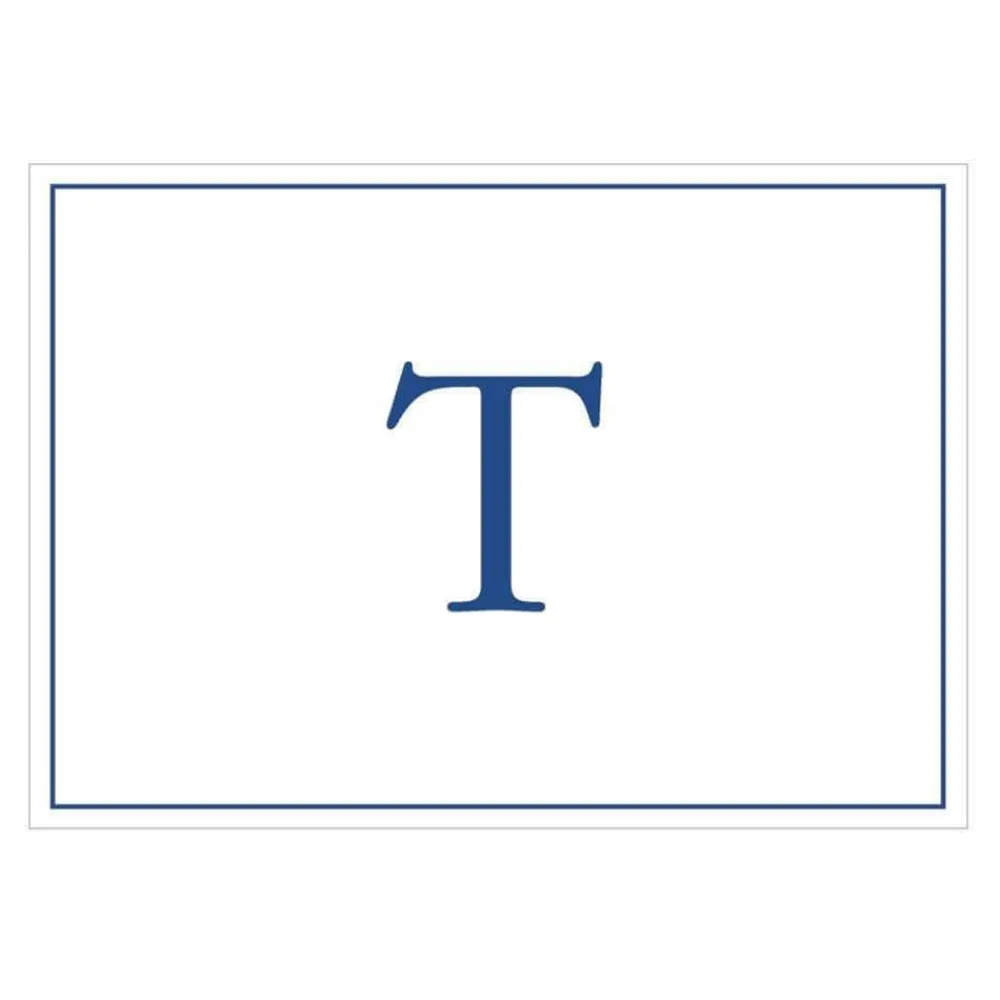 Caspari Mother'S Day|Note Cards|Navy Embossed Single Initial Boxed Note Cards - 8 Note Cards & 8 Envelopes