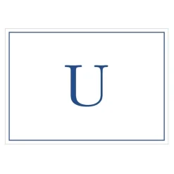 Caspari Mother'S Day|Note Cards|Navy Embossed Single Initial Boxed Note Cards - 8 Note Cards & 8 Envelopes