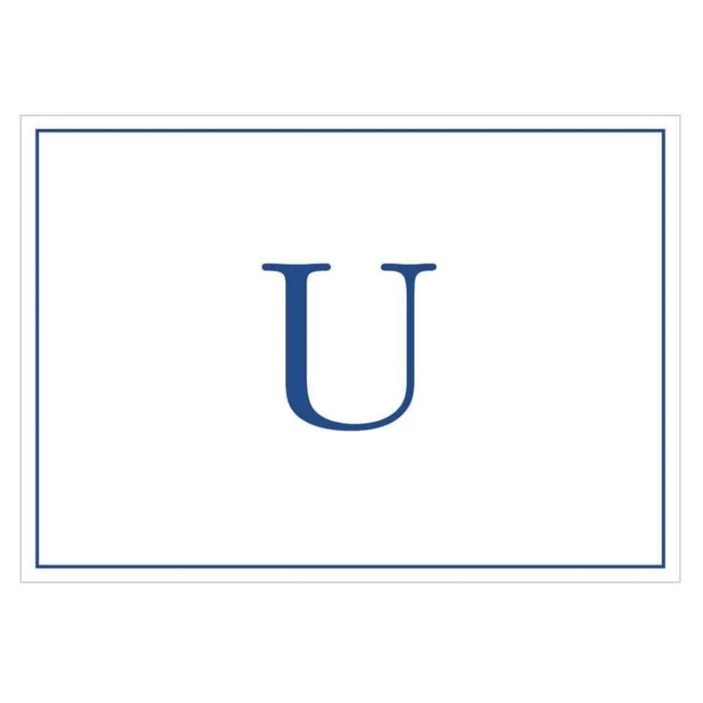 Caspari Mother'S Day|Note Cards|Navy Embossed Single Initial Boxed Note Cards - 8 Note Cards & 8 Envelopes