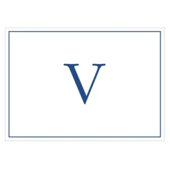 Caspari Mother'S Day|Note Cards|Navy Embossed Single Initial Boxed Note Cards - 8 Note Cards & 8 Envelopes