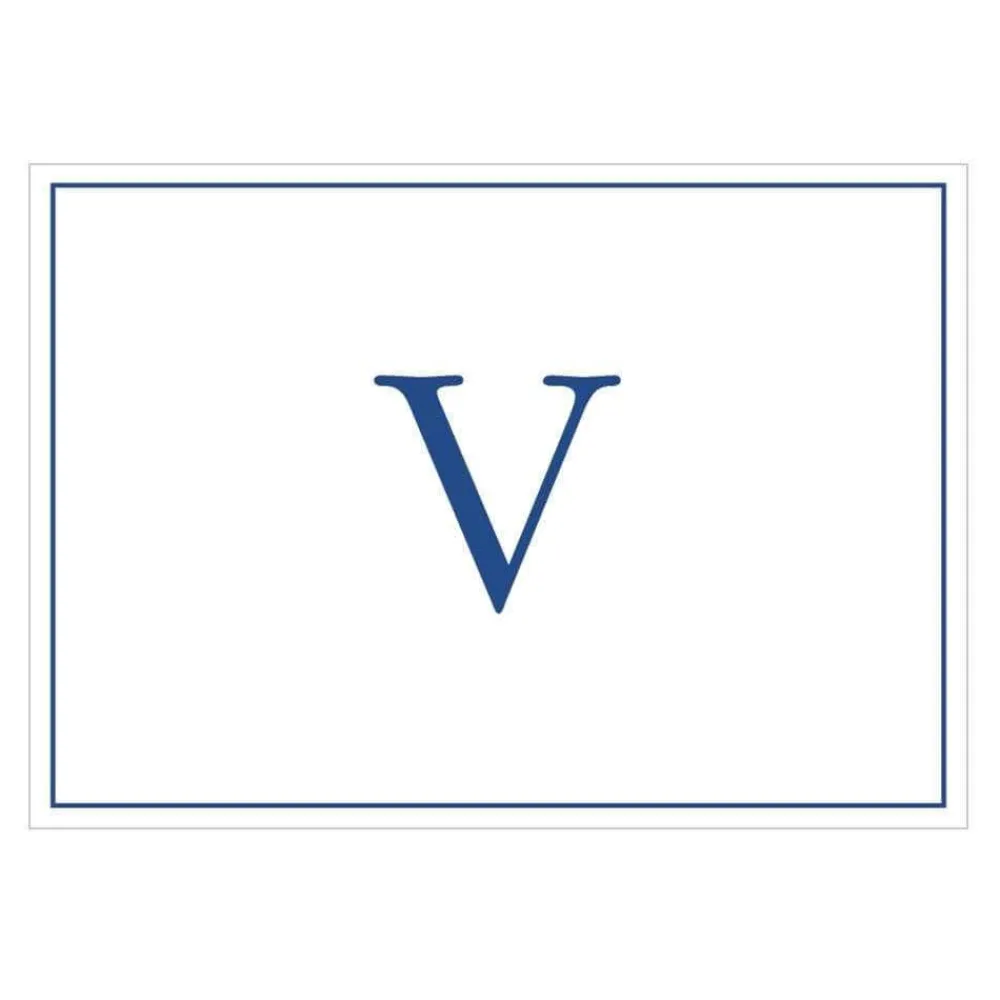 Caspari Mother'S Day|Note Cards|Navy Embossed Single Initial Boxed Note Cards - 8 Note Cards & 8 Envelopes