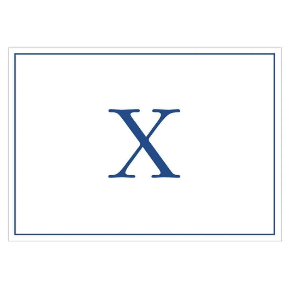 Caspari Mother'S Day|Note Cards|Navy Embossed Single Initial Boxed Note Cards - 8 Note Cards & 8 Envelopes