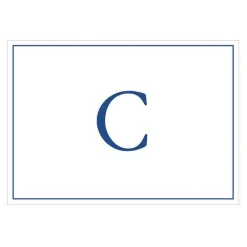 Caspari Mother'S Day|Note Cards|Navy Embossed Single Initial Boxed Note Cards - 8 Note Cards & 8 Envelopes