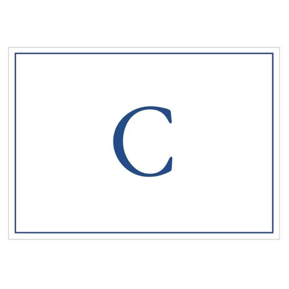 Caspari Mother'S Day|Note Cards|Navy Embossed Single Initial Boxed Note Cards - 8 Note Cards & 8 Envelopes