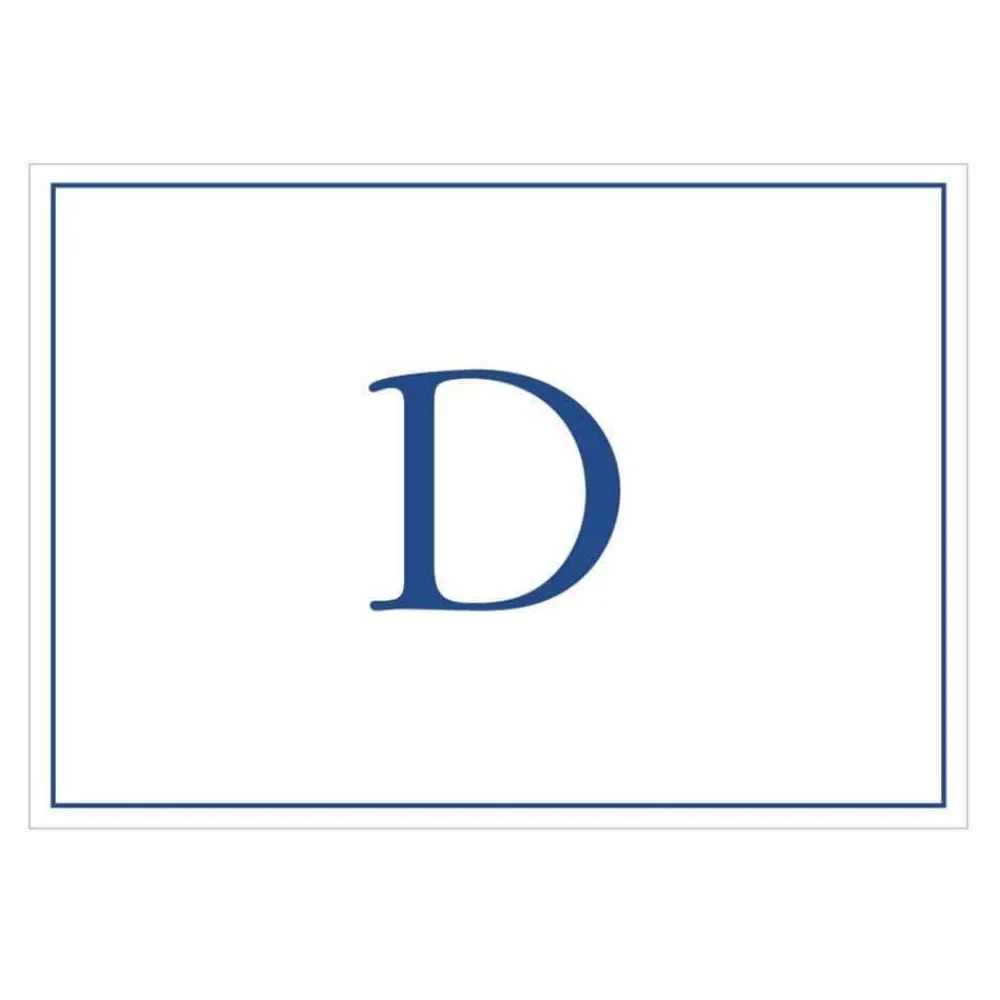 Caspari Mother'S Day|Note Cards|Navy Embossed Single Initial Boxed Note Cards - 8 Note Cards & 8 Envelopes