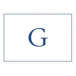 Caspari Mother'S Day|Note Cards|Navy Embossed Single Initial Boxed Note Cards - 8 Note Cards & 8 Envelopes