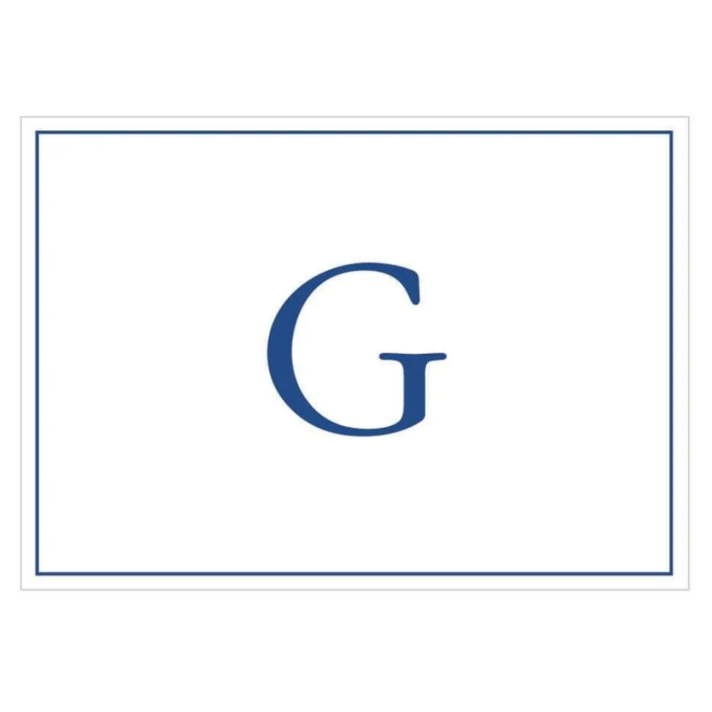 Caspari Mother'S Day|Note Cards|Navy Embossed Single Initial Boxed Note Cards - 8 Note Cards & 8 Envelopes