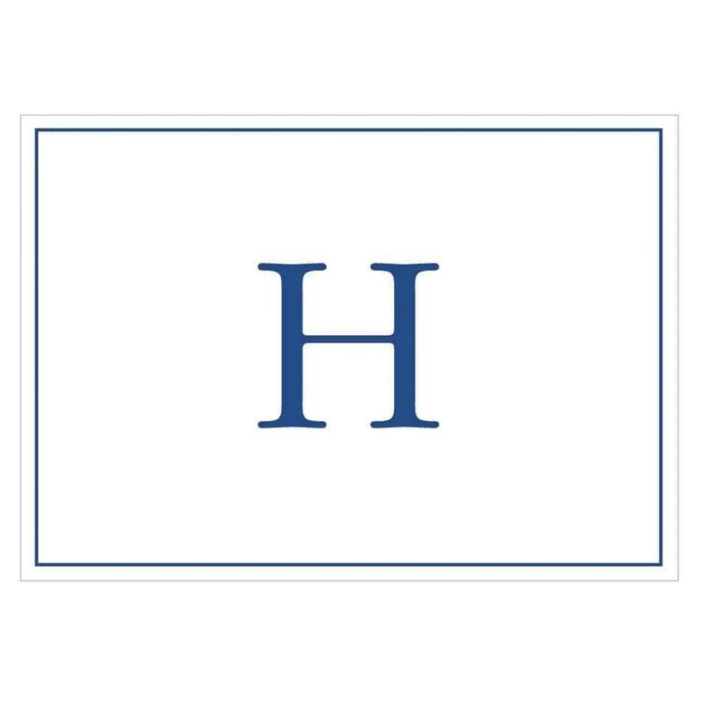 Caspari Mother'S Day|Note Cards|Navy Embossed Single Initial Boxed Note Cards - 8 Note Cards & 8 Envelopes