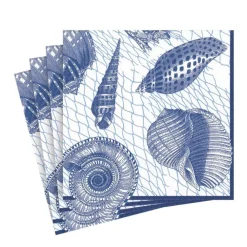 Caspari Paper Luncheon Napkins|Netting and Shells Paper Luncheon Napkins in Blue - 20 Per Package