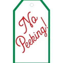 Caspari Christmas Gift Tags & Labels|Gift Tags & Enclosure Cards|No Peeking Gift Hang Tags - 4 Per Package