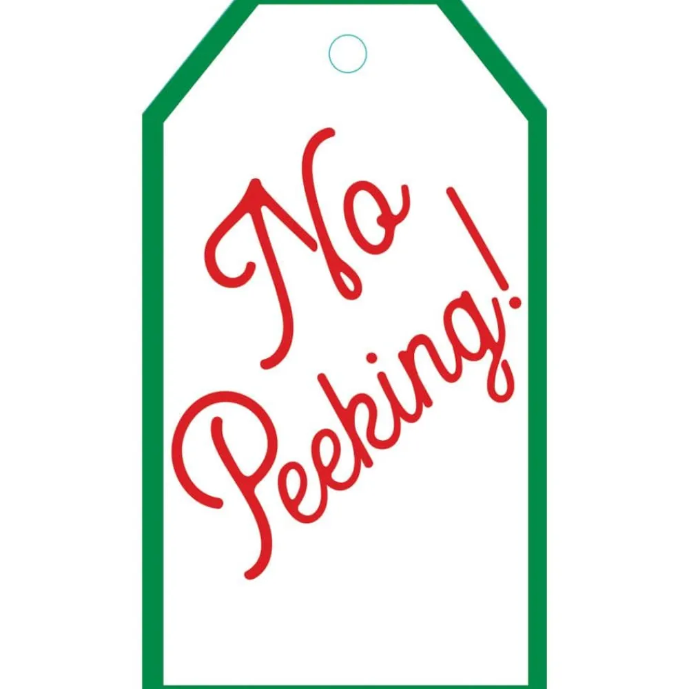 Caspari Christmas Gift Tags & Labels|Gift Tags & Enclosure Cards|No Peeking Gift Hang Tags - 4 Per Package