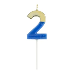 Caspari Birthday|Number Candle 2 - French Blue