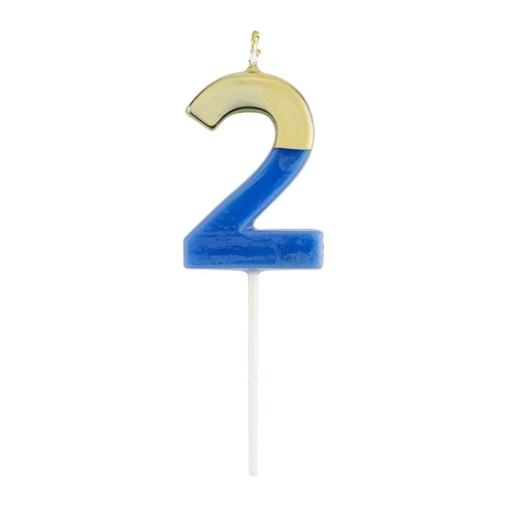 Caspari Birthday|Number Candle 2 - French Blue