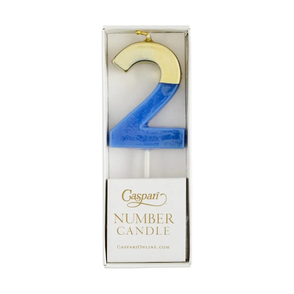 Caspari Birthday|Number Candle 2 - French Blue