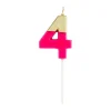 Caspari Birthday|Number Candle 4 - Fuchsia