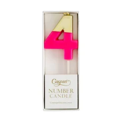 Caspari Birthday|Number Candle 4 - Fuchsia