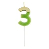 Caspari Birthday|Number Candle 3 - Moss Green