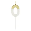 Caspari Birthday|Number Candle 0 - White