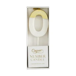 Caspari Birthday|Number Candle 0 - White
