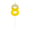 Caspari Birthday|Number Candle 8 - Yellow