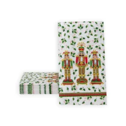 Caspari Christmas Napkins|Paper Guest Towels|Nutcracker Christmas Guest Towel Napkins - 15 Per Package