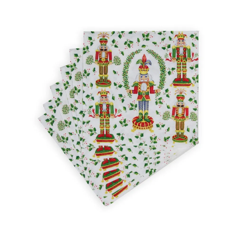 Caspari Christmas Napkins|Paper Luncheon Napkins|Nutcracker Christmas Luncheon Napkins - 20 Per Package
