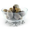 Vagabond House Kitchen Essentials|Serving Platters & Bowls|Olive Grove Glass & Pewter Bowl