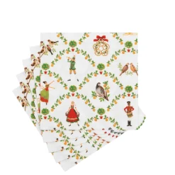 Caspari Paper Cocktail Napkins|On The Twelfth Day Cocktail Napkins - includes 12 Cocktail Napkins