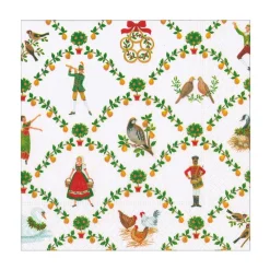 Caspari Paper Luncheon Napkins|On The Twelfth Day Luncheon Napkins - includes 20 Luncheon Napkins