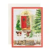 Caspari Christmas And Holiday Cards|Boxed Holiday Cards|Open Door Classic Boxed Christmas Cards - includes 15 cards & envelopes