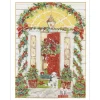 Caspari Christmas And Holiday Cards|Boxed Holiday Cards|Open Front Door Classic Boxed Christmas Cards - includes 15 cards & envelopes