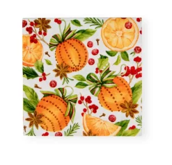 Caspari Christmas Napkins|Paper Luncheon Napkins|Orange Spice Paper Luncheon Napkins - 20 Per Package