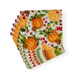 Caspari Christmas Napkins|Paper Luncheon Napkins|Orange Spice Paper Luncheon Napkins - 20 Per Package