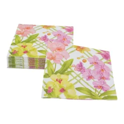 Caspari Paper Cocktail Napkins|Orchid Conservatory Cocktail Napkins - 20 Per Package