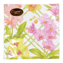 Caspari Paper Cocktail Napkins|Orchid Conservatory Cocktail Napkins - 20 Per Package