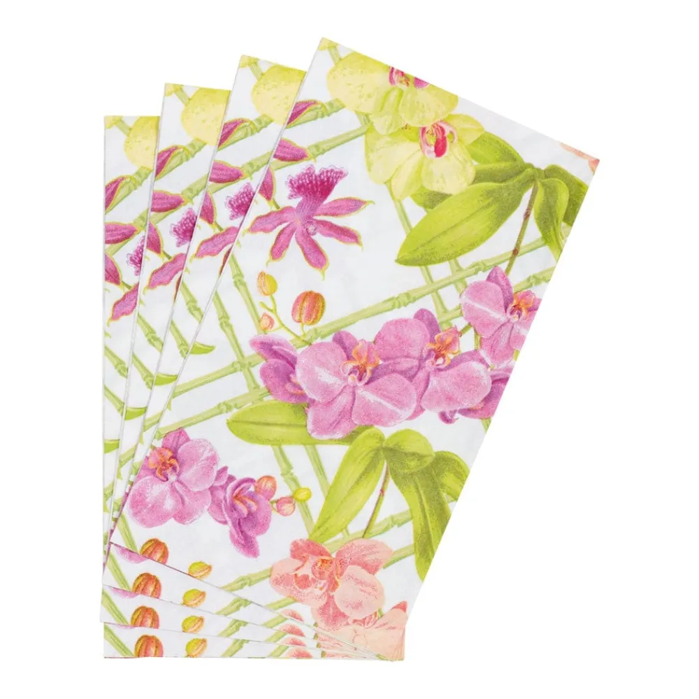 Caspari Paper Guest Towels|Orchid Conservatory Guest Towel Napkins - 15 Per Package
