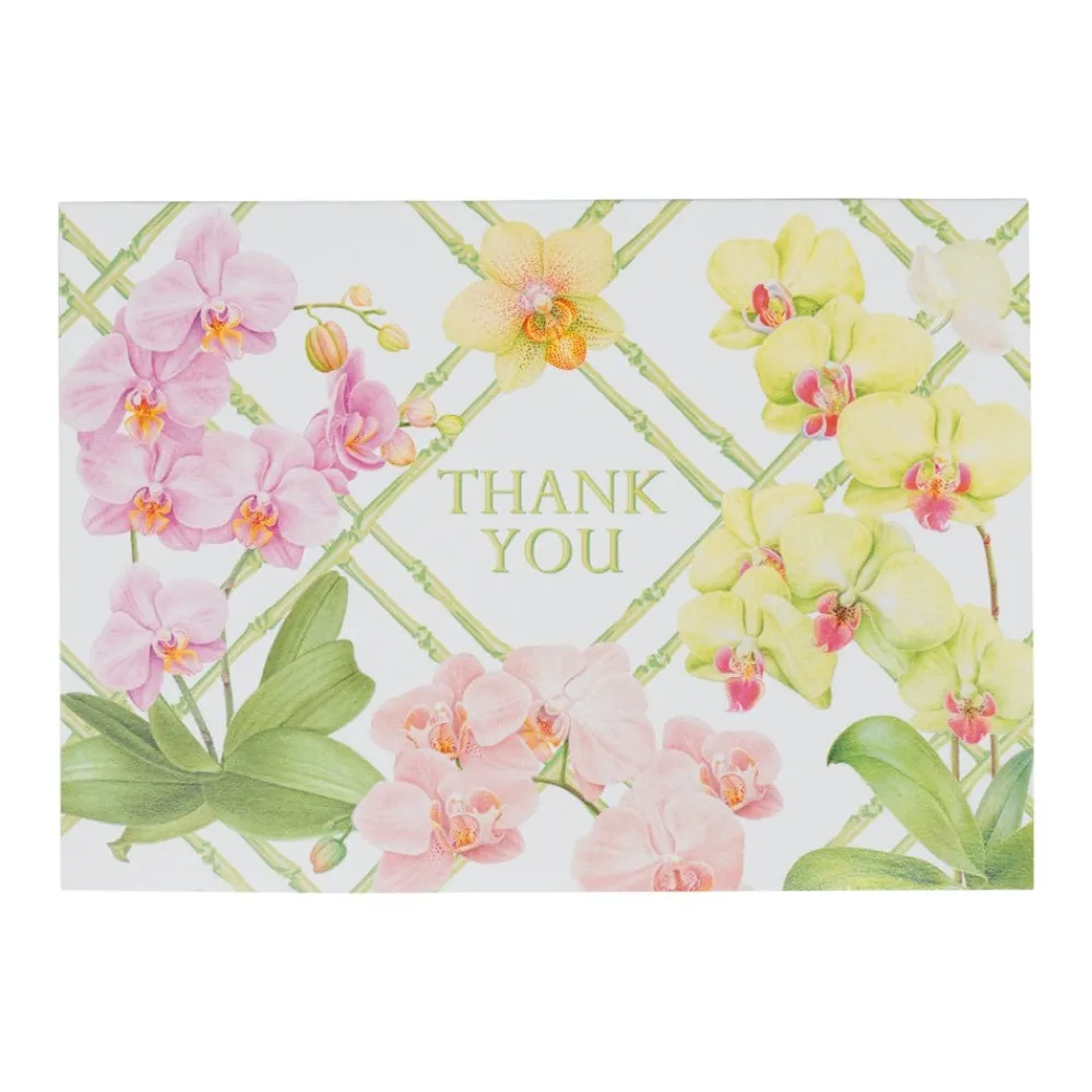 Caspari Thank You Notes|Orchid Conservatory Thank You Notes - 8 Note Cards & 8 Envelopes