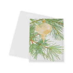 Caspari Christmas And Holiday Cards|Boxed Holiday Cards|Ornament Among Pines Classic Boxed Christmas Cards - includes 15 cards & envelopes