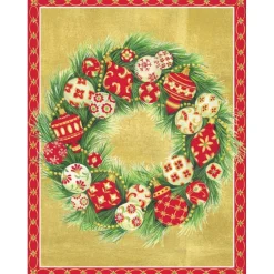 Caspari Christmas And Holiday Cards|Boxed Holiday Cards|Ornament Wreath Classic Boxed Christmas Cards - includes 15 cards & envelopes
